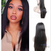 Indian Virgin Hair 13x6 Lace Front Human Hair Wigs Straight Density150% - Bangsontarget