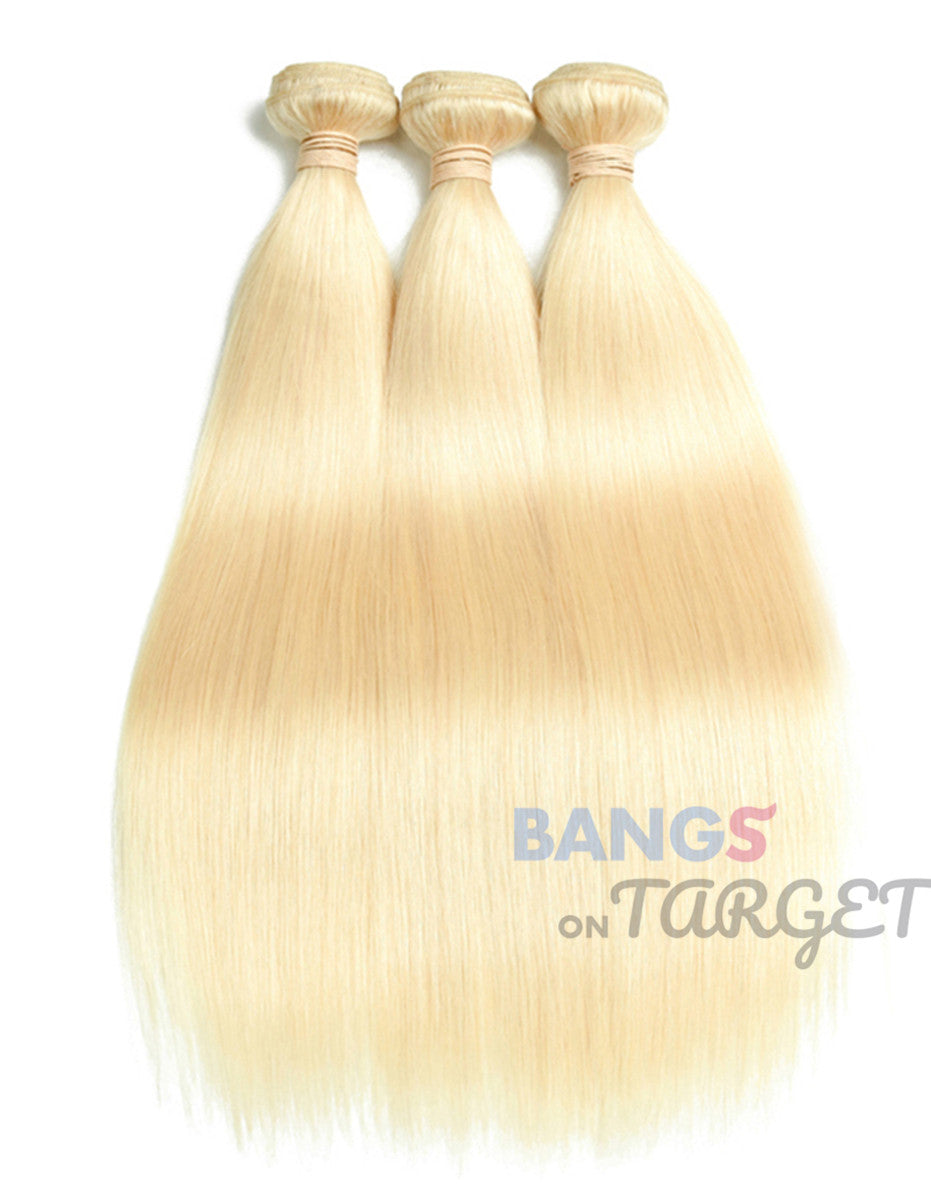 613 Honey Color 3 Bundles With Frontal Brazilian-Straight - Bangsontarget