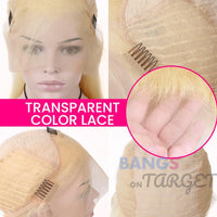 13x6 Malaysian Virgin Hair Lace Front Wig 613 Honey Blonde Color - Bangsontarget