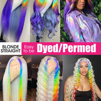 13x6 Brazilian Virgin Hair Lace Front Wig 613 Honey Blonde Color - Bangsontarget