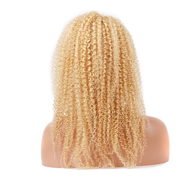 Kinky Curly Wig 613 Honey Blonde 13*4 lace front Wigs - Bangsontarget