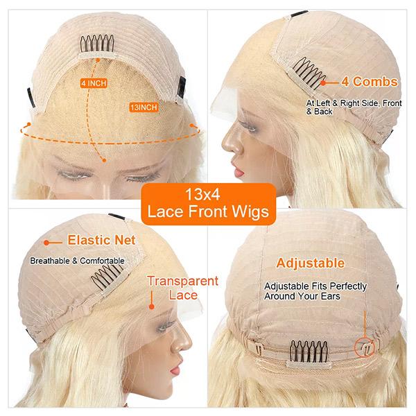 Kinky Curly Wig 613 Honey Blonde 13*4 lace front Wigs - Bangsontarget