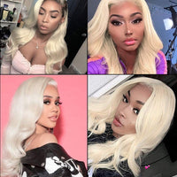 613 Blonde Human Hair 3 Bundles with Brazilian Body Wave with Baby Hair Frontal - Bangsontarget