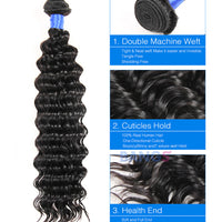 Brazilian Virgin Hair 3 Bundles With Closure Deep Wave - Bangsontarget