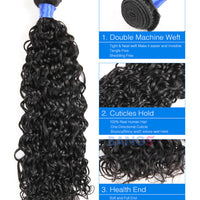 4 Bundles With Closure Brazilian Virgin Hair-Water Wave - Bangsontarget