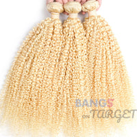 613 Honey Color 3 Bundles With Frontal Brazilian-Kinky Curly - Bangsontarget