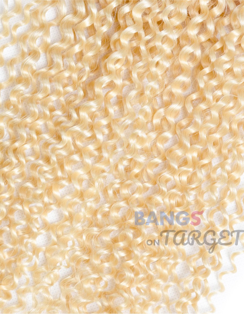 613 Honey Color 3 Bundles With Frontal Brazilian-Kinky Curly - Bangsontarget