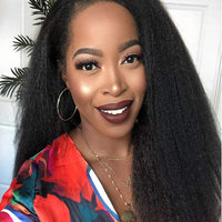 4x4 Lace Closure Kinky Straight Human Hair Wigs - Bangsontarget