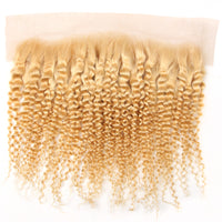 613 Honey Color 3 Bundles With Frontal Brazilian-Kinky Curly - Bangsontarget