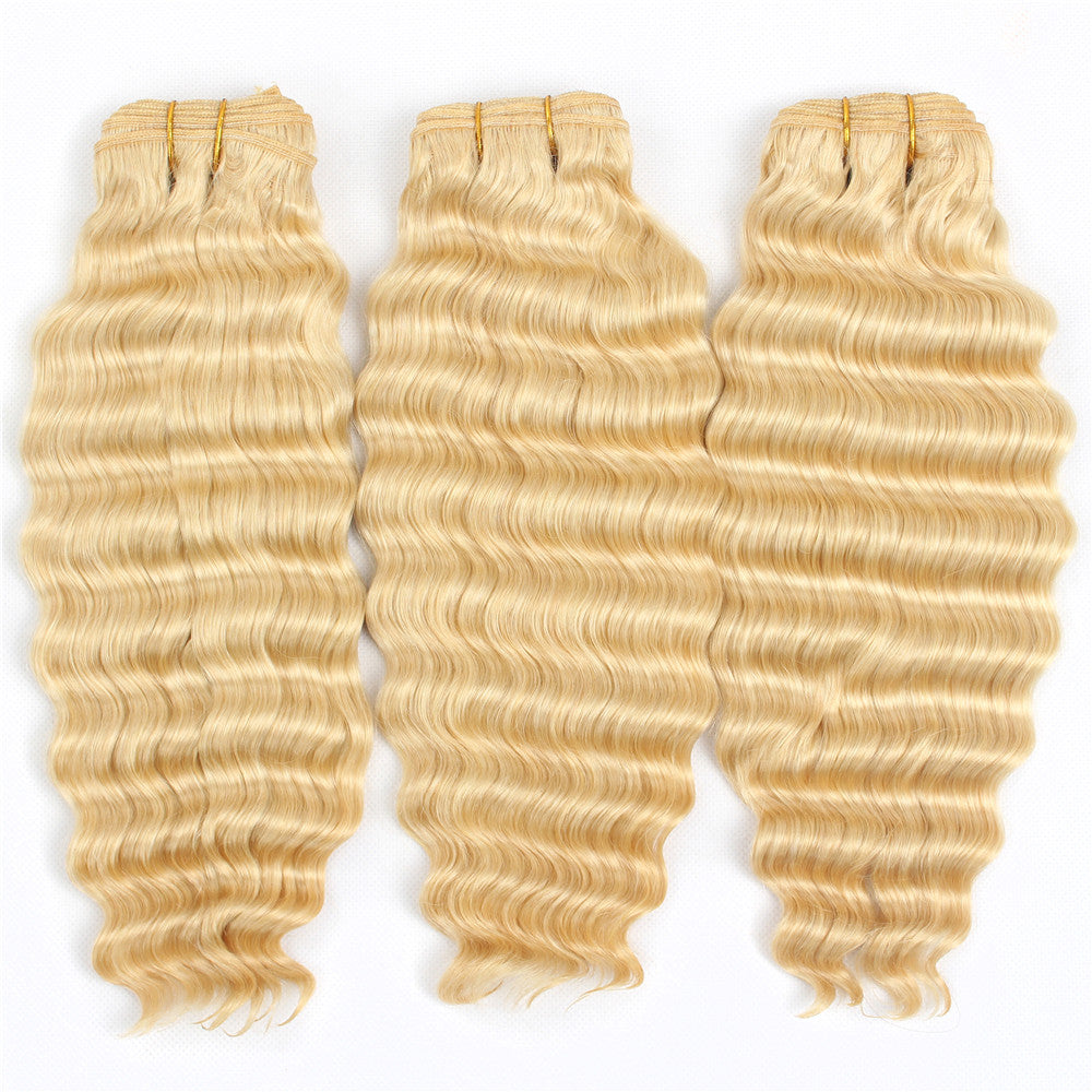 613 Honey Color 3 Bundles With Frontal Brazilian-Deep Wave - Bangsontarget