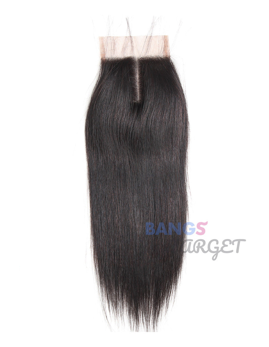 Brazilian Virgin Hair 3 Bundles With Closure Straight - Bangsontarget