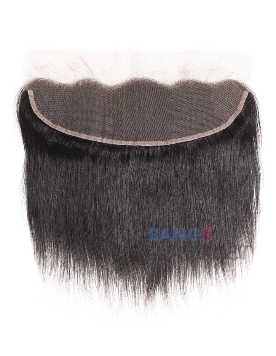 3 Bundles With Frontal Brazilian Virgin Hair-Straight - Bangsontarget
