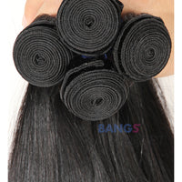 Brazilian Virgin Hair 3 Bundles With Closure Straight - Bangsontarget