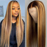 Bangsontarget Lace Front Wigs Straight 13×1 Ombre P4/27 Wig