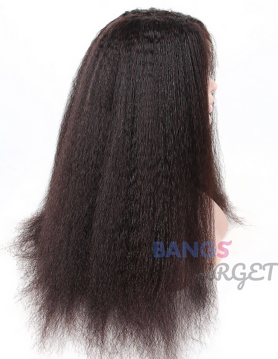 Indian Virgin Hair 13x6 Lace Frontal Wigs Kinky Straight Density 180% - Bangsontarget