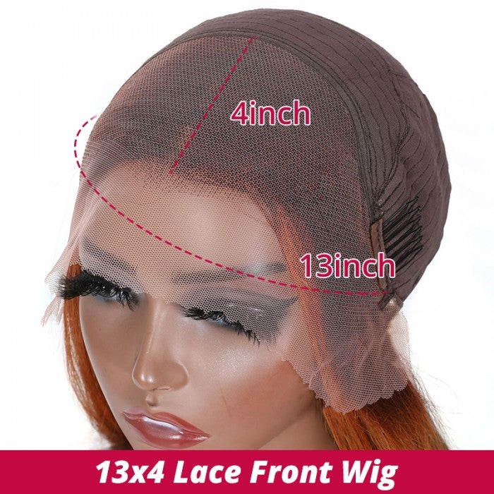 Mix Color Straight 13x4 Lace Front Human Hair Wig for Women - Bangsontarget