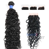 4 Bundles With Closure Brazilian Virgin Hair-Water Wave - Bangsontarget
