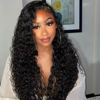 4x4 Lace Closure Deep Wave Human Hair Wigs - Bangsontarget