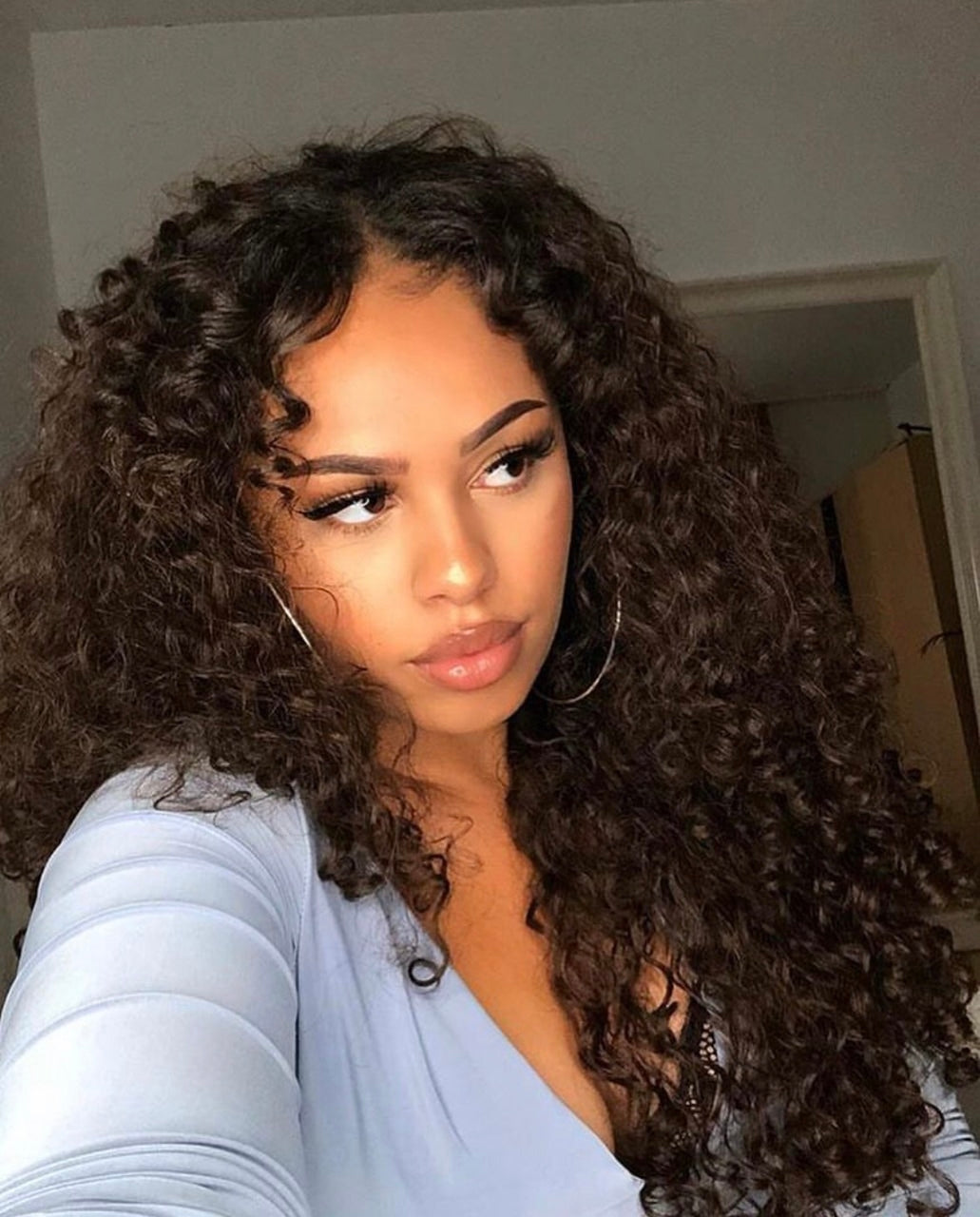 4x4 Lace Closure Kinky Curly Human Hair Wigs - Bangsontarget