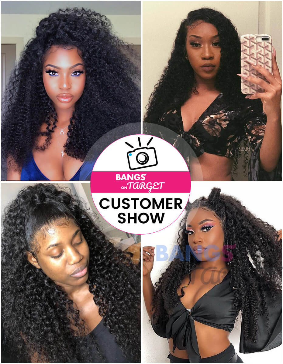Brazilian Virgin Hair 13x6 Lace Frontal Wigs-Kinky Curly - Bangsontarget