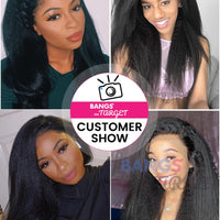 Indian Virgin Hair 13x6 Lace Frontal Wigs Kinky Straight Density 180% - Bangsontarget