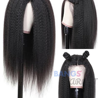 Indian Virgin Hair 13x6 Lace Frontal Wigs Kinky Straight Density 180% - Bangsontarget