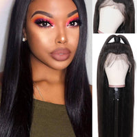 Brazilian Straight Lace Front Wigs Pre Plucked Hairline with Baby Hair 100% Human Hair 13x4 Lace Wigs - Bangsontarget