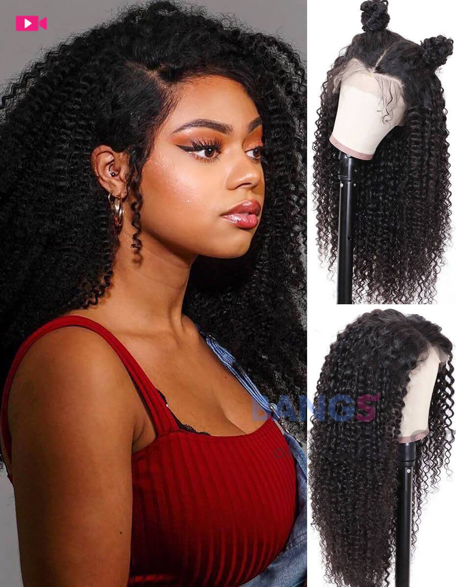 Peruvian Virgin Hair 13x6 Lace Frontal Wigs-Kinky Curly - Bangsontarget