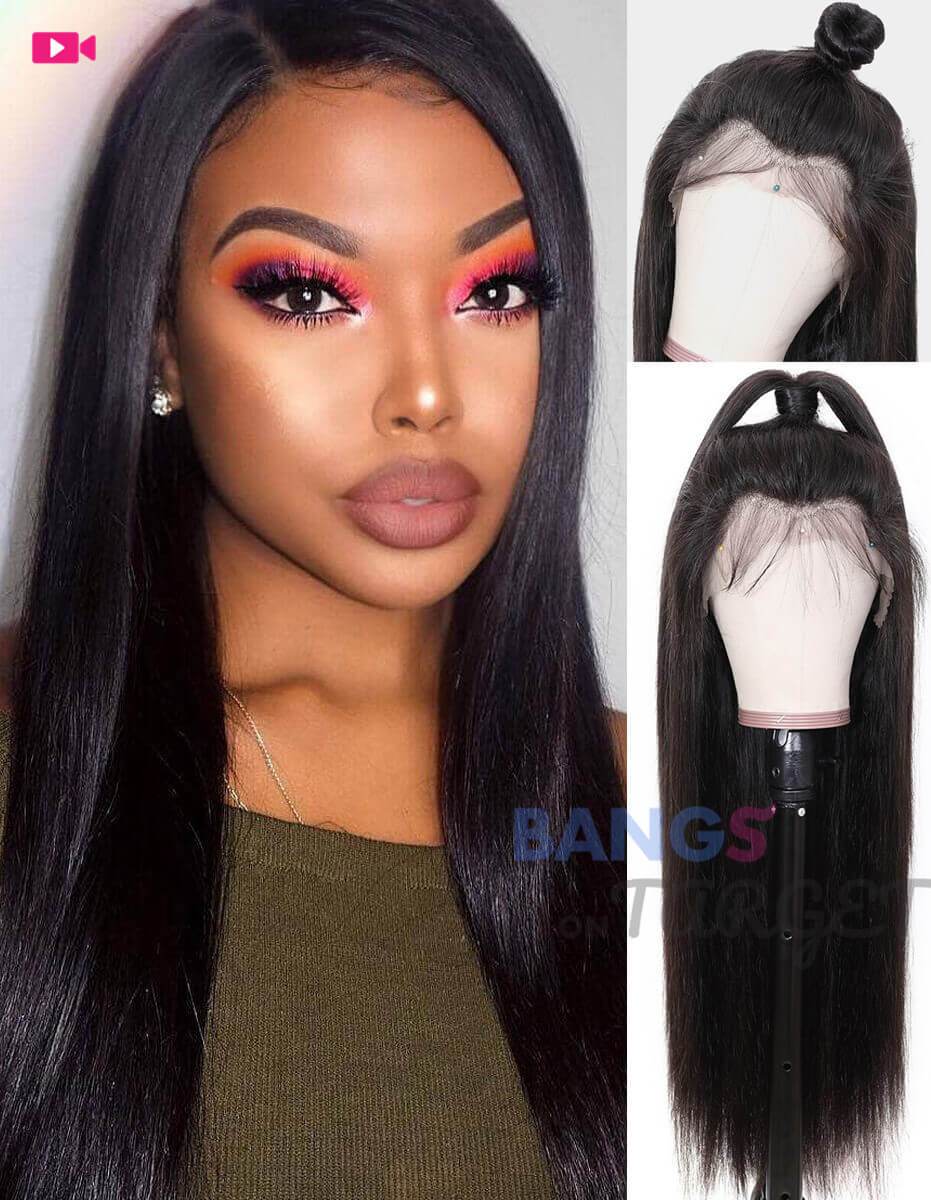 Indian Virgin Hair 13x6 Lace Frontal Wigs Straight Density 150% - Bangsontarget