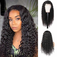 Lace Front Wigs Deep Curly Wave Wig With Natural Black Real Hair Wigs