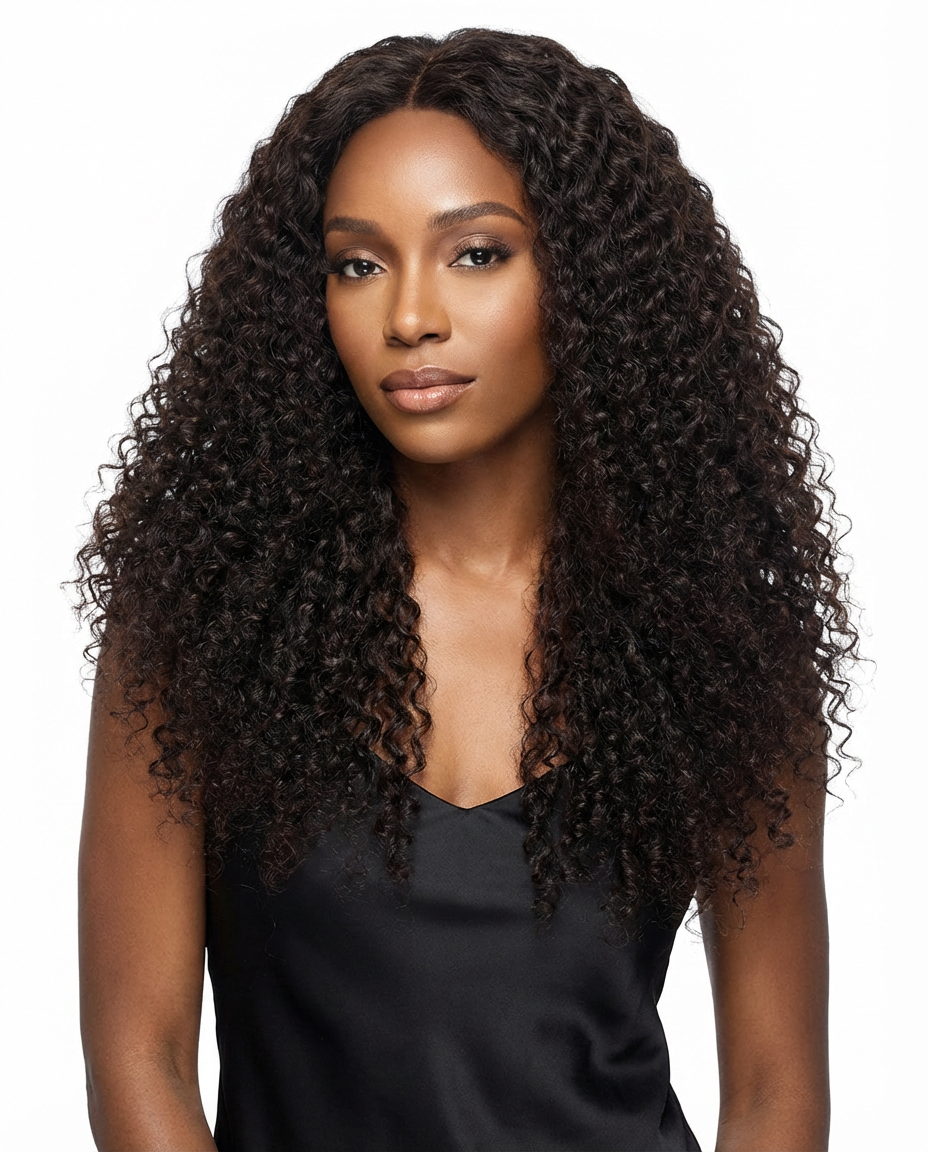 Raw Burmese Curly Lace Front Wig Human Hair | 13x4 HD Transparent Lace | Glueless | Pre-Plucked | 180% Density | Natural 3C Curl Pattern