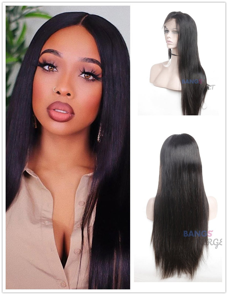 Indian Virgin Hair 13x6 Lace Front Human Hair Wigs Straight Density150% - Bangsontarget