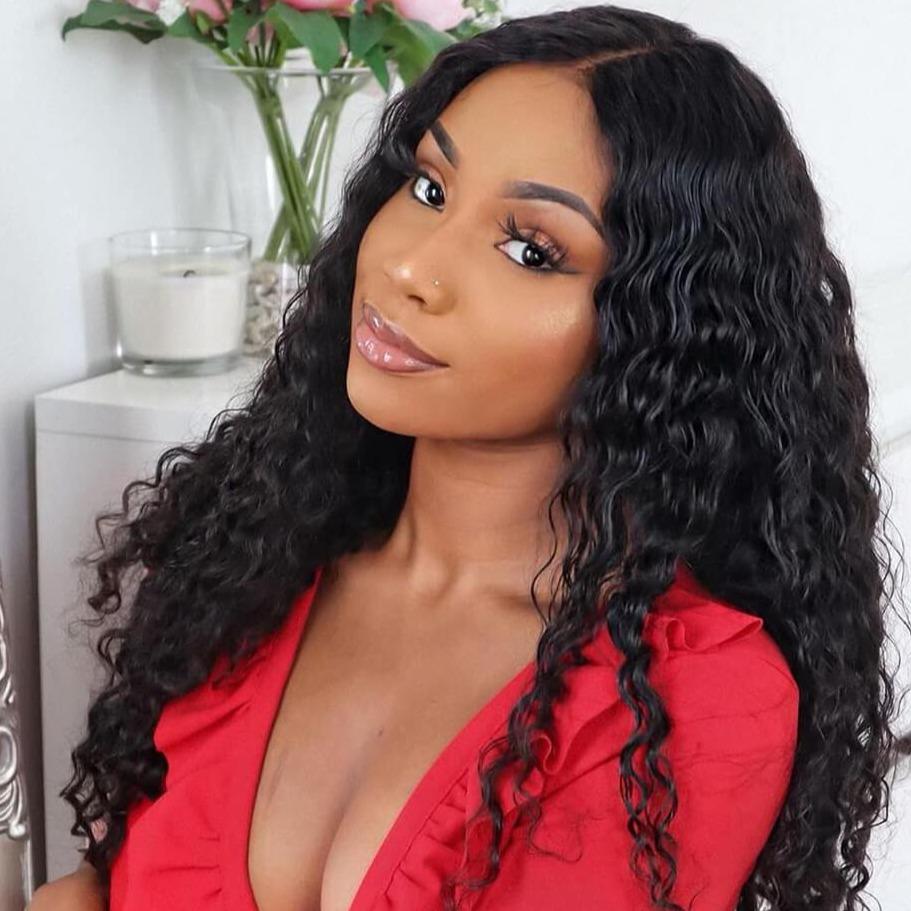 13x6 Human Hair Wigs Water Wave - Bangsontarget