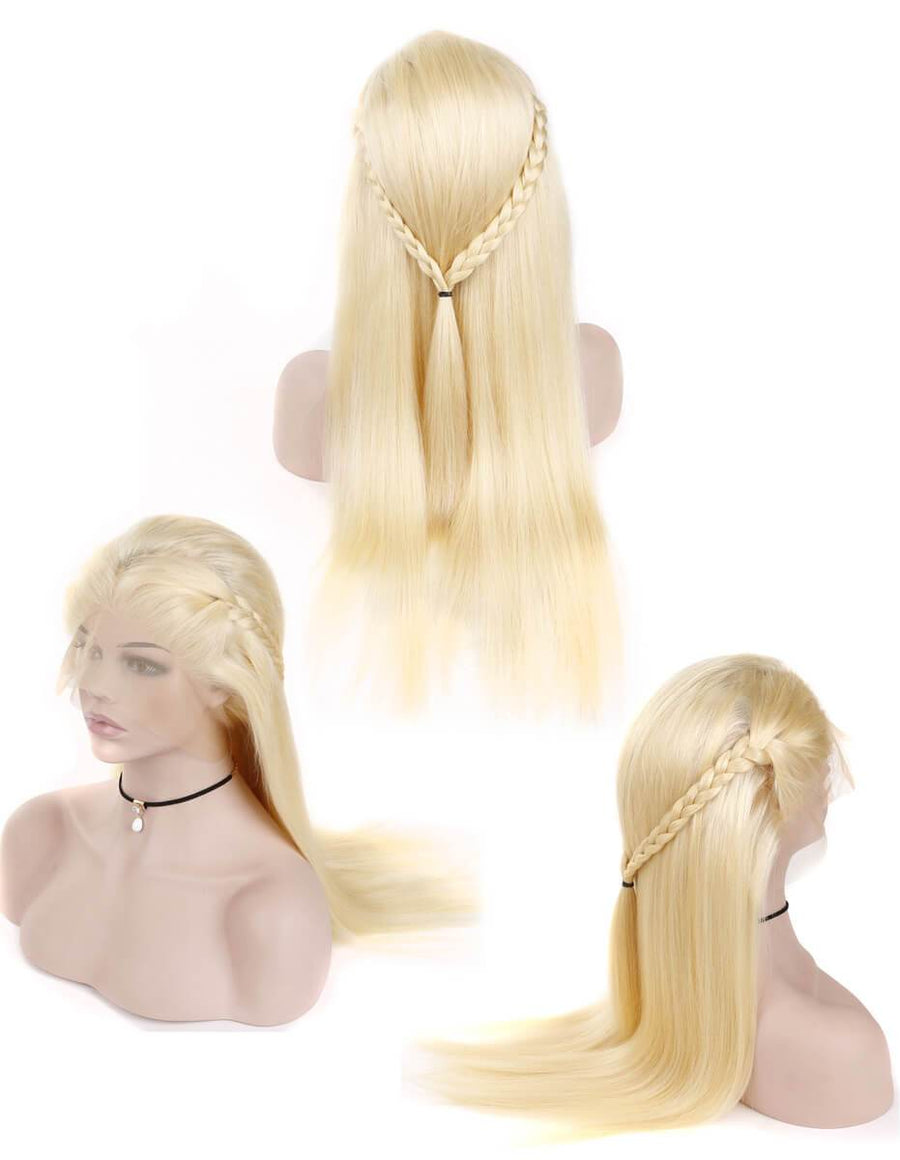 13x6 Malaysian Virgin Hair Lace Front Wig 613 Honey Blonde Color - Bangsontarget