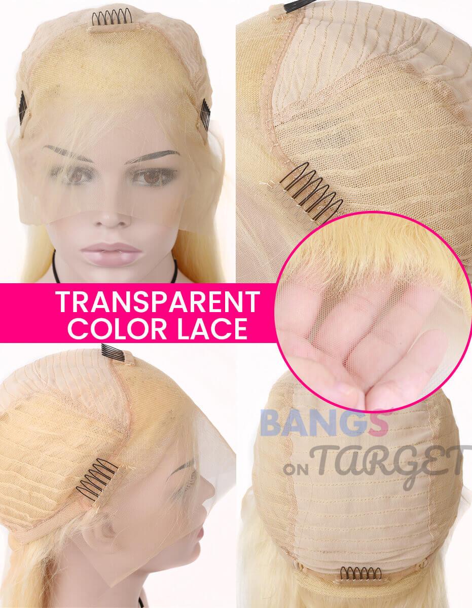13x6 Malaysian Virgin Hair Lace Front Wig 613 Honey Blonde Color - Bangsontarget