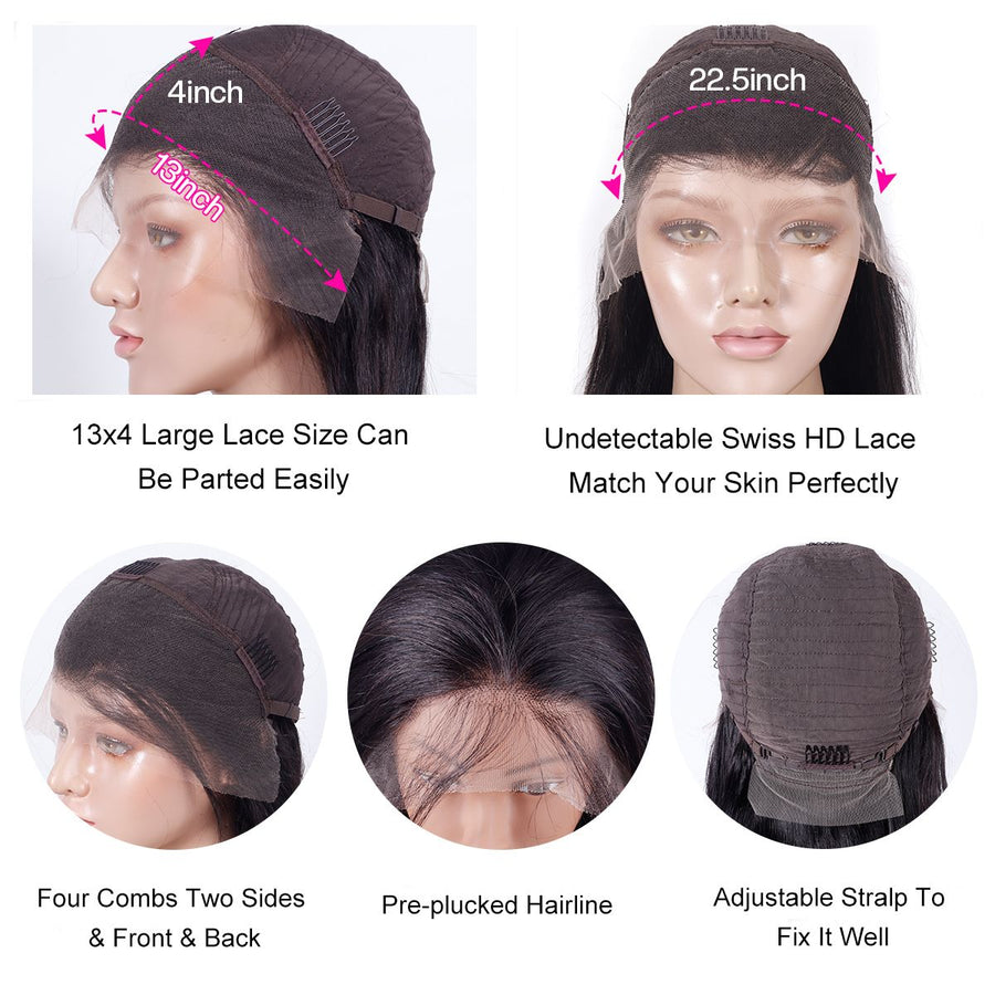 13×4 Lace Front Wigs Straight Hair Human Hair Wigs - Bangsontarget
