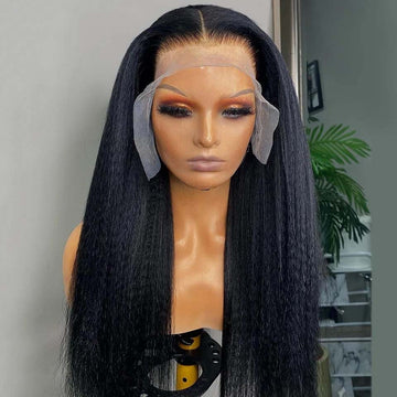Indian Virgin Hair 13x6 Lace Frontal Wigs Kinky Straight Density 180% - Bangsontarget