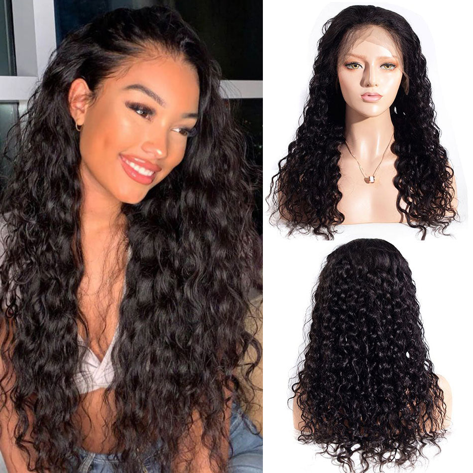 Brazilian Water Wave Lace Wigs For Women Lace Front Wigs with Pre-Plucked Hairline - Bangsontarget
