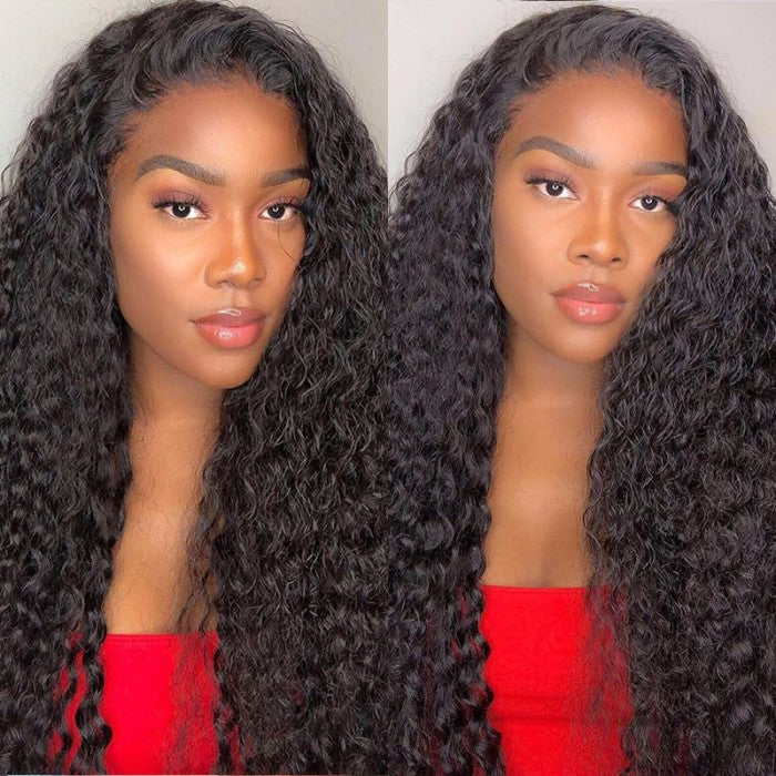 4x4 Lace Closure Water Wave Human Hair Wigs - Bangsontarget