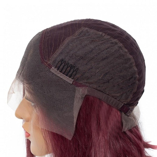 burgundy 99J Lace Front Straight Wig Brazilian Virgin Human Hair - Bangsontarget