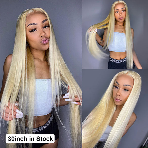 613 Lace Front Straight Malaysian Human Hair Wigs for Women 150% density - Bangsontarget