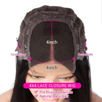 4x4 Lace Closure Deep Wave Human Hair Wigs - Bangsontarget