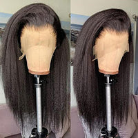 13x6 Lace Frontal Wig Kinky Straight Human Hair Wig with Baby Hair 150% Density