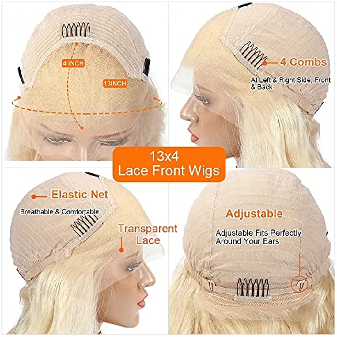 613 Blonde 13x4 Lace Frontal Wigs Deep Wave Human Hair Wigs