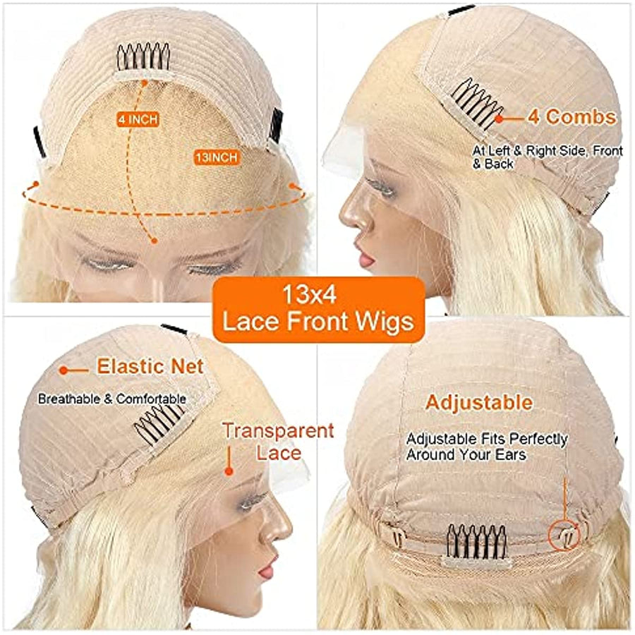613 Blonde 13x4 Lace Frontal Wigs Deep Wave Human Hair Wigs