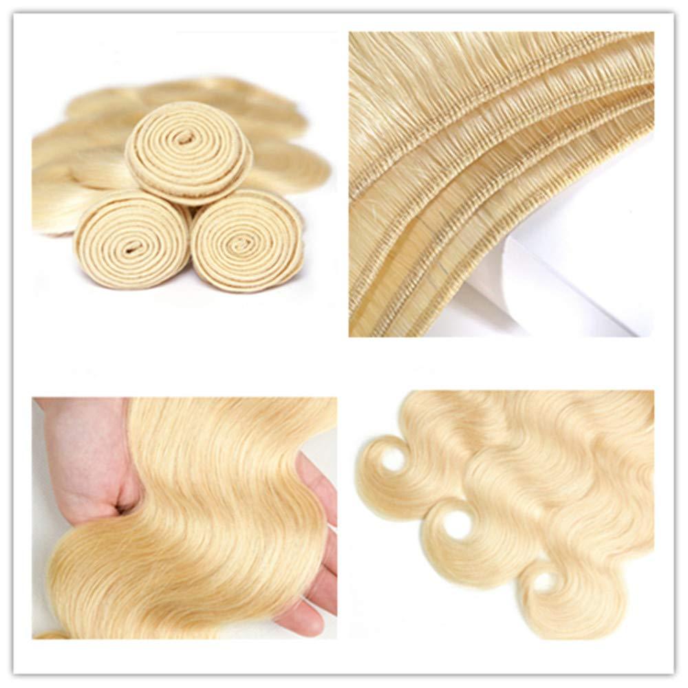 613 Blonde Human Hair 3 Bundles with Brazilian Body Wave with Baby Hair Frontal - Bangsontarget