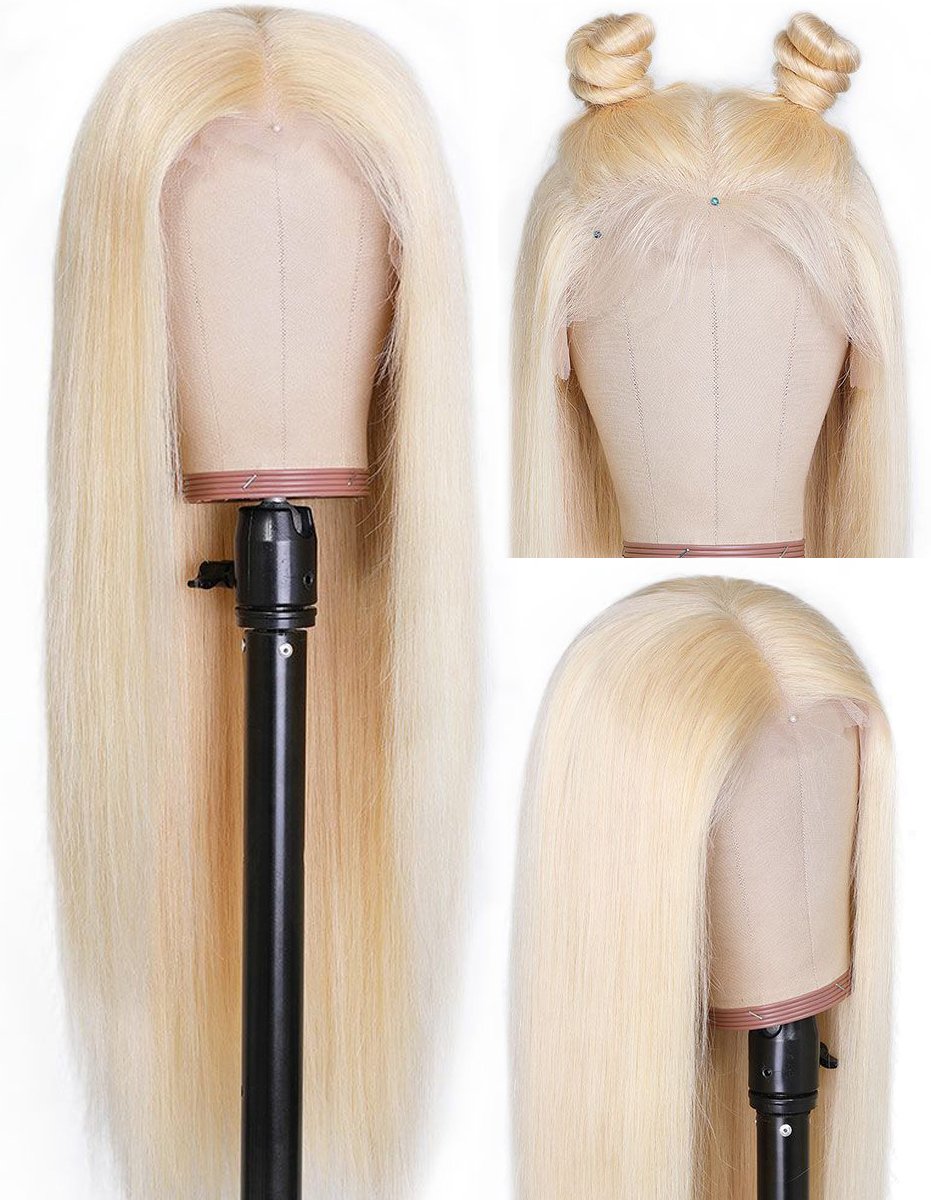 13x6 Malaysian Virgin Hair Lace Front Wig 613 Honey Blonde Color - Bangsontarget