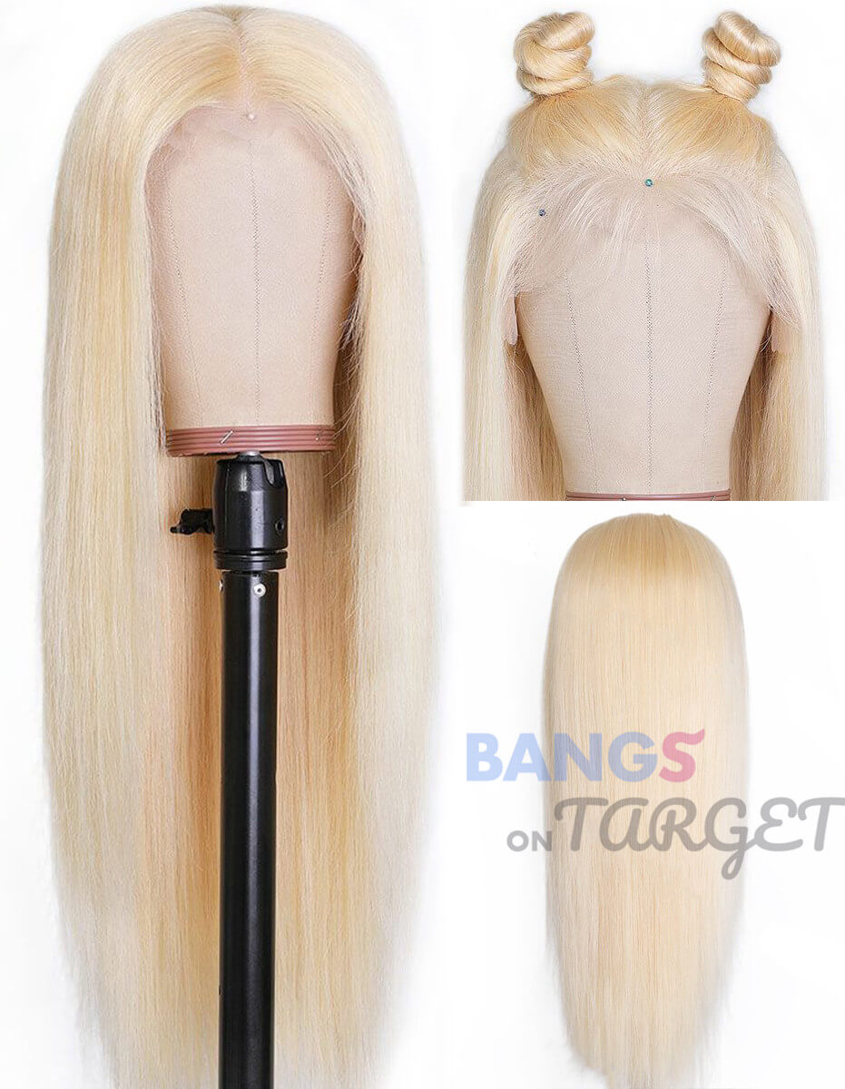 13x4 Lace Wigs 613 blonde Straight Human Hair With Baby Hair Malaysian Virgin Hair - Bangsontarget