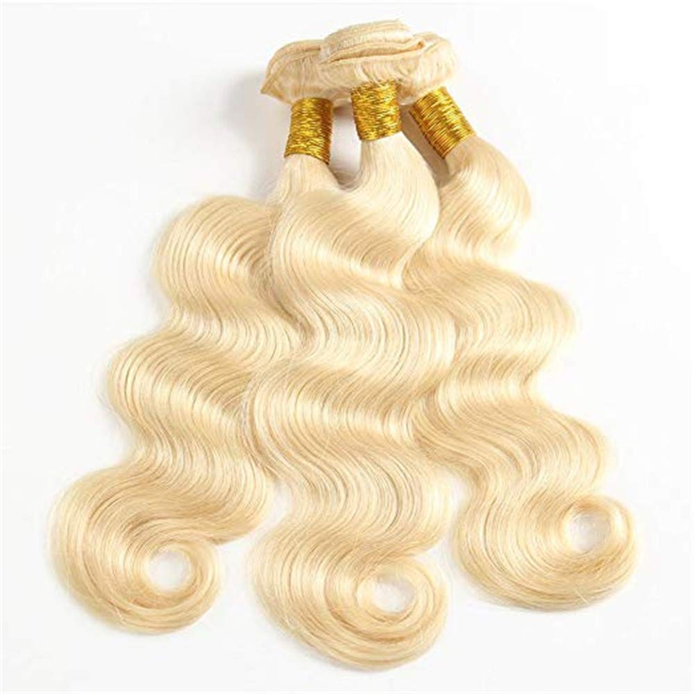 613 Blonde Human Hair 3 Bundles with Brazilian Body Wave with Baby Hair Frontal - Bangsontarget