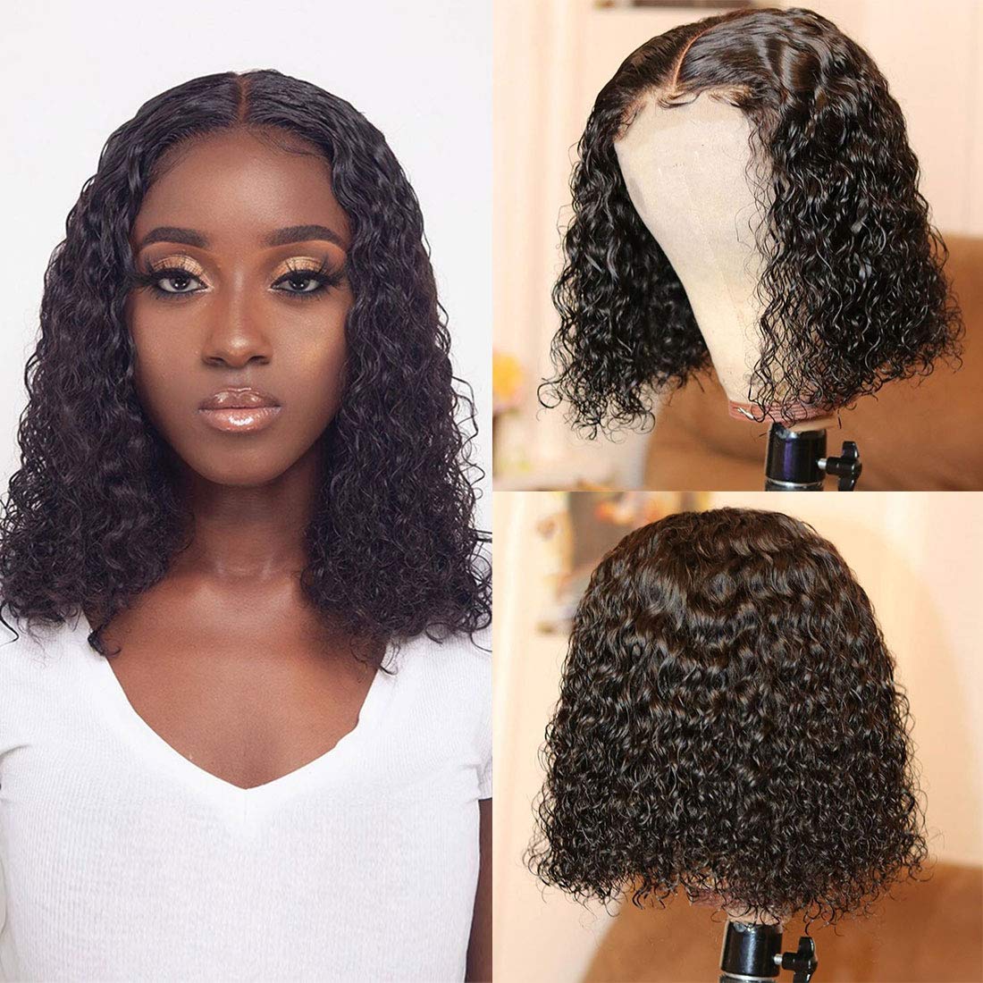 Kinky Curly 13x6 Lace Closure Bob Wig - Bangsontarget